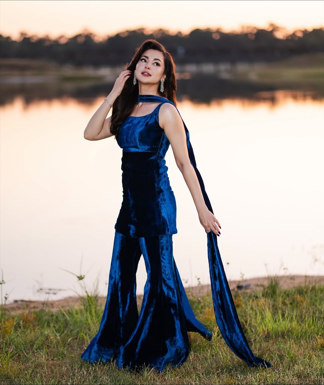 Midnight Glam Velvet Top & Flared Pant Set