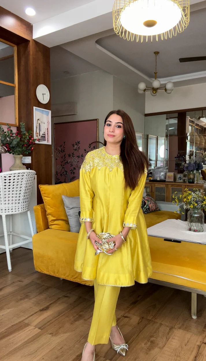 Yellow Embroidered Kurta Set