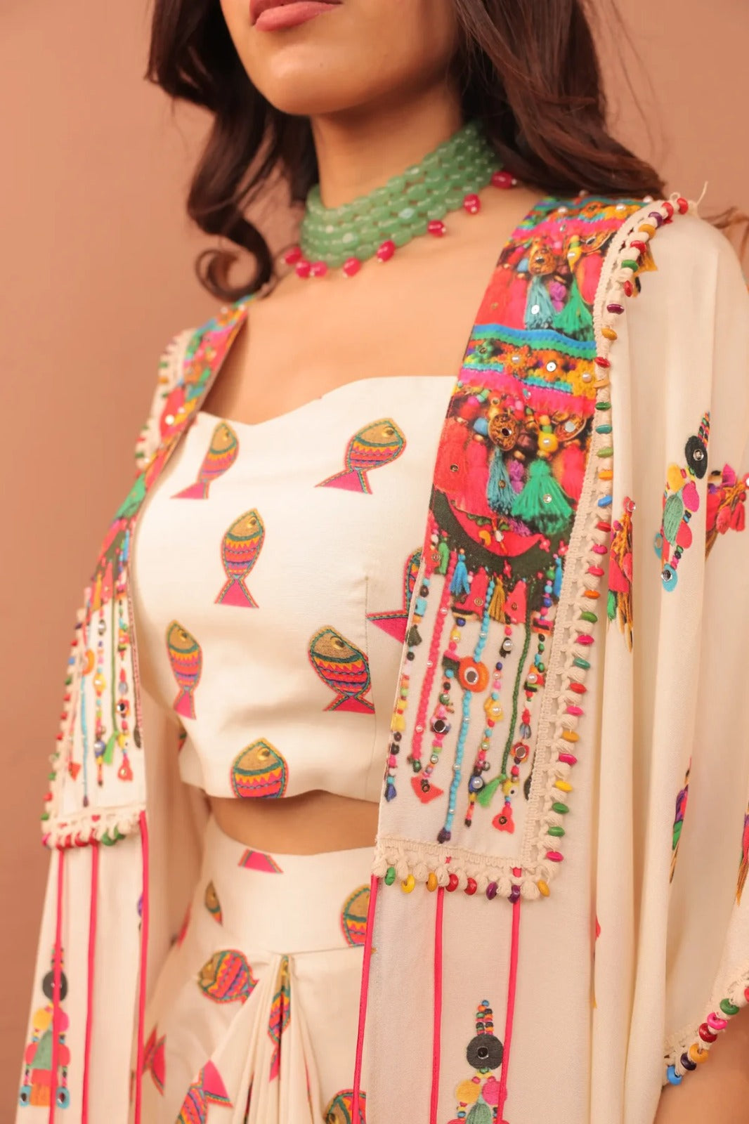 Sarika embroidered Cape Set