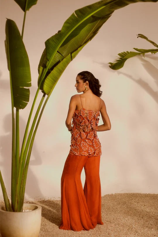 Rust Petal Embellished Co-Ord Set